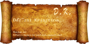 Dézsi Krisztina névjegykártya