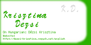 krisztina dezsi business card